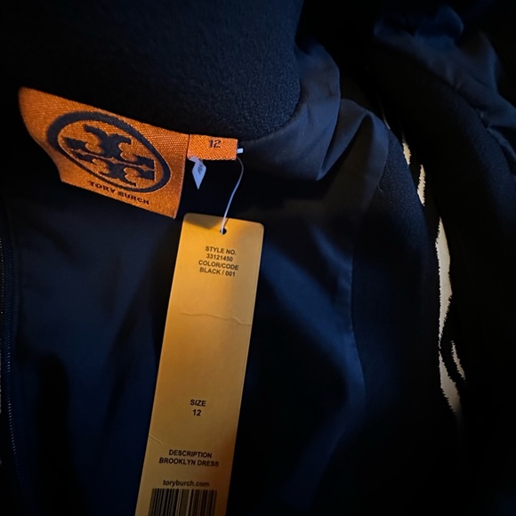 Tory Burch ❤️ Brooklyn Black Dress-Size 12 ~NEW w/Tory Burch Travel Garment Bag. - Picture 10 of 12